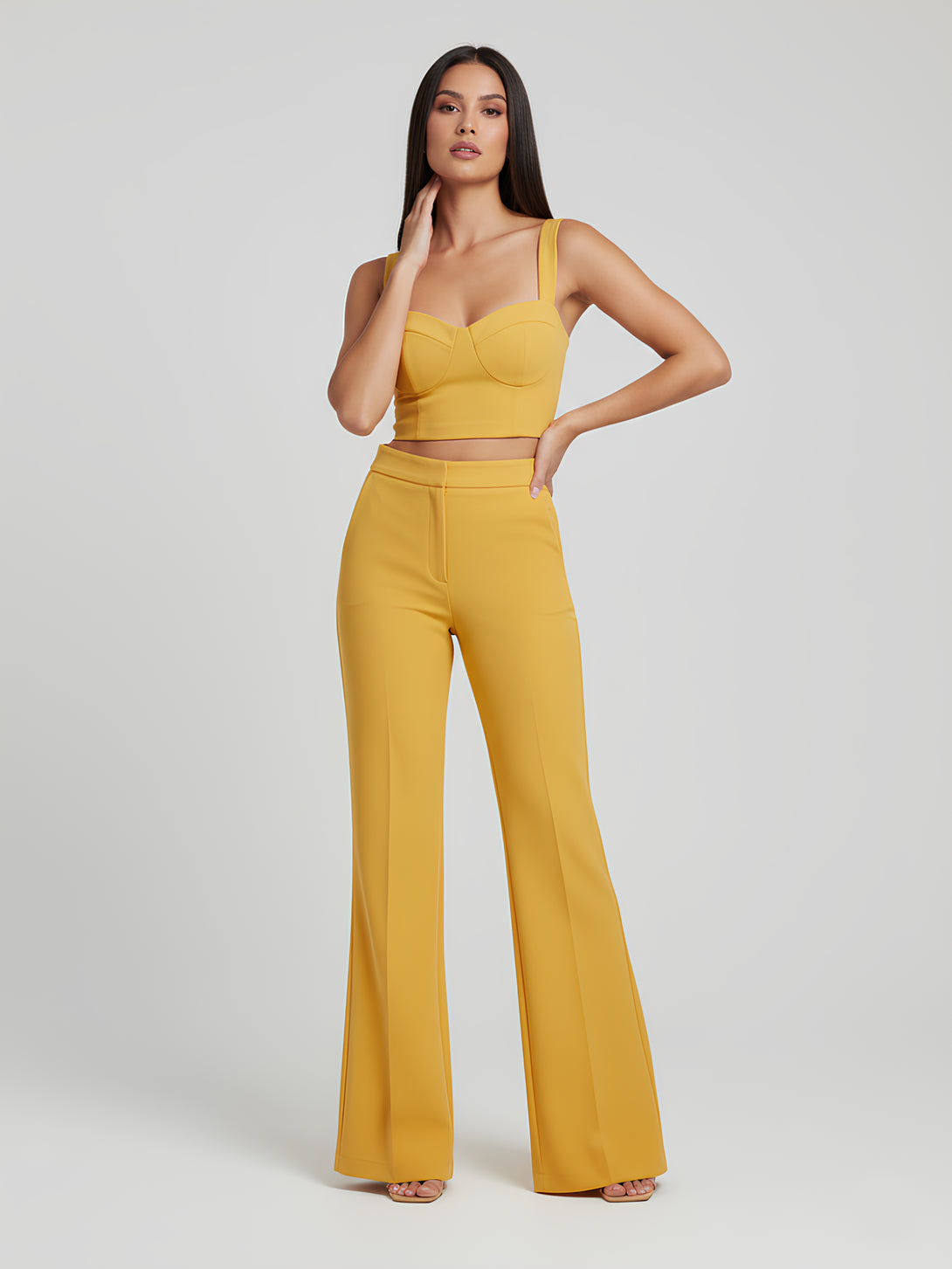 Calça Alfaiataria Feminino Amarelo - Sofi Cellar