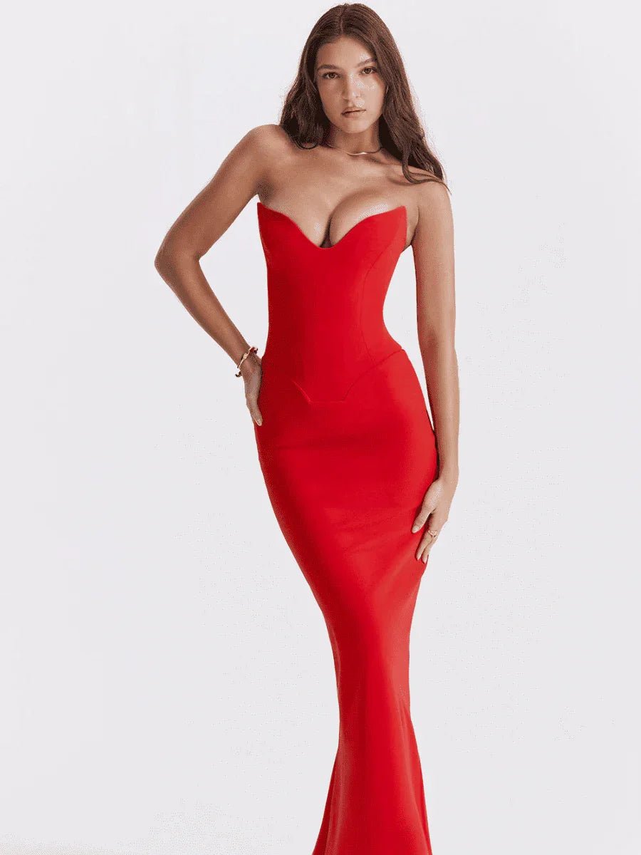 Vestido Longo Vermelho Sensuale - Sofi Cellar