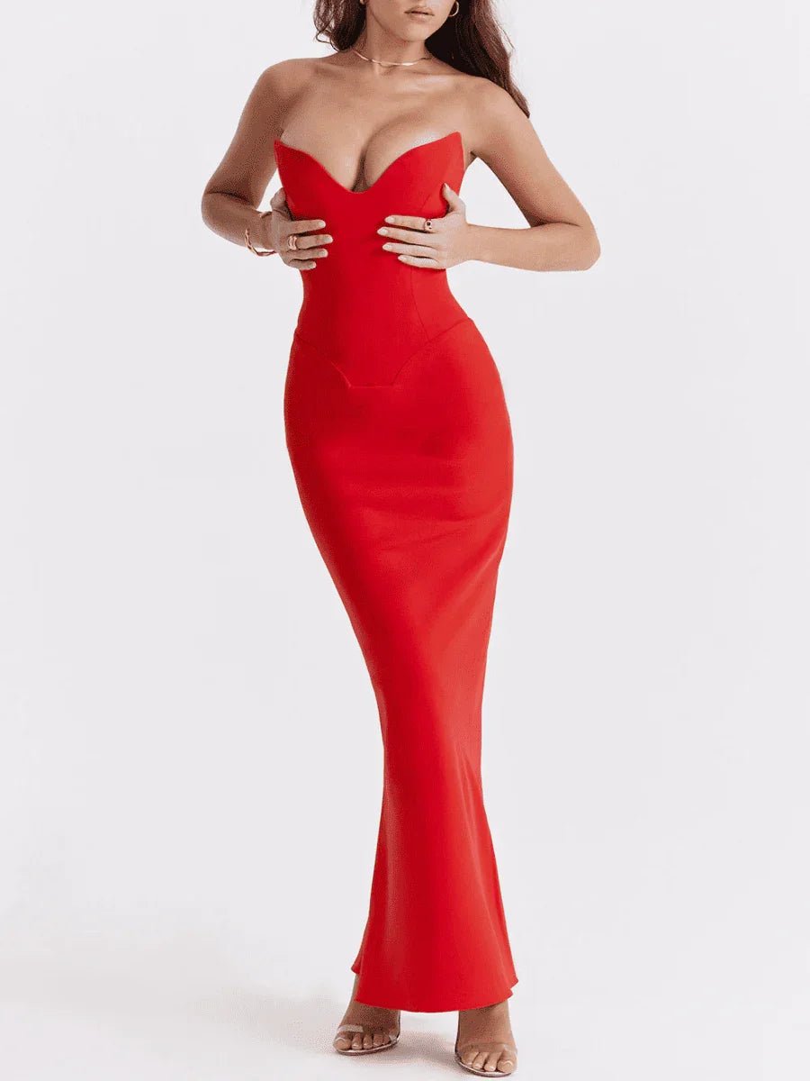 Vestido Longo Vermelho Sensuale - Sofi Cellar